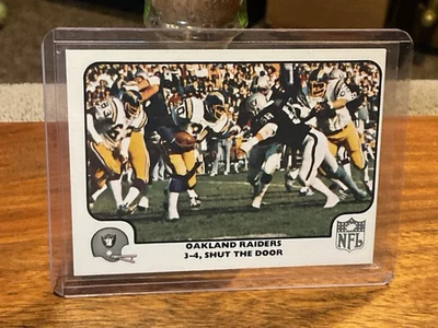 1977 Fleer Team Action Oakland Raiders 3-4, Shut the Door #22 NFL Football NMT - Image 1 of 3