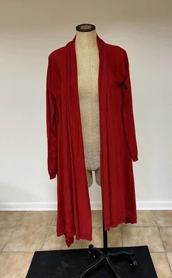 Cárdigan rojo vintage DKNY Donna Karan M para mujer envoltura de seda y cachemir Foto 1 de 4