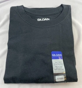 Gildan 100% Cotton Pre-Shrunk Adult T-Shirts Short Sleeve - BLACK - Picture 1 of 7
