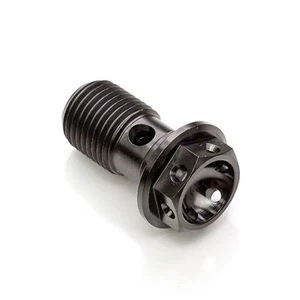 Single Black Titanium Banjo Bolt Screw for Ducati Panigale V4 SP2 Front Caliper - Picture 1 of 2