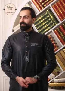 Traditionelles arabisches Herren Kleid Dich Dashثوب رجالي عربي تقليدي لون اسود حسب المقاس - Bild 1 von 1