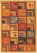 Vintage Hand Woven Turkish Carpet 6'0" x 9'0" Traditional Wool Kilim Rug
