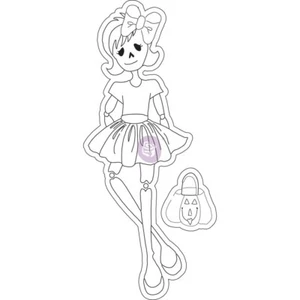 Julie Nutting - Skelly - Doll Cling Stamp Prima Marketing Mixed Media 911621 - Picture 1 of 2