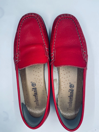 Mocassini da donna Timberland in pelle rossa TAGLIA 7 5