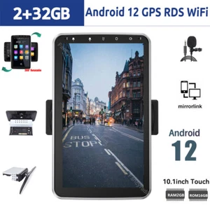 Rotatable 10.1" Android 12 Touch Screen Car Stereo Radio GPS WIFI BT Single 1Din - Picture 1 of 12