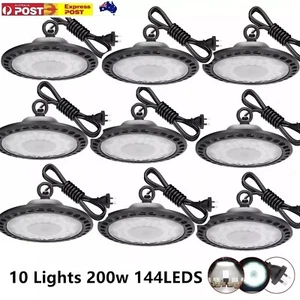 10x 200W UFO LED High Bay Lights Industrial Workshop Warehouse Factory Lamp Shed - Picture 1 of 7
