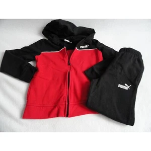 Puma Black & Red Hoody Jogger Set - Boys Size 7 - Picture 1 of 7
