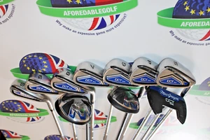 used macgregor dct 3000 mens package set 5-sw, 3 wood, 4 hybrid & putter regular - Picture 1 of 11