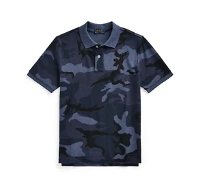 NWT Polo Ralph Lauren $55 Boy's Blue Camo Mesh Polo Shirt, Sz S (8) - Picture 1 of 2