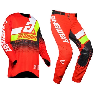 ANSWER ELITE MOTOCROSS MX KIT PANT JERSEY - KORZA RED / WHITE / HYPER ACID / BLK - Picture 1 of 6