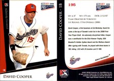 David Cooper 2009 TriStar PROjections #195 Card *AutographDen*