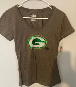 Green bay Packers Football Women's Fitted V-Neck Short Sleeve T-Shirt small - Picture 1 of 2