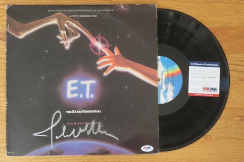 Conductor JOHN WILLIAMS signed The Extra-Terrestrial E.T. Soundtrack Record PSA Cover