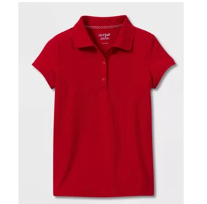 Girls' Short Sleeve Pique Uniform Polo Shirt - Cat & Jack M (8) - Picture 1 of 1