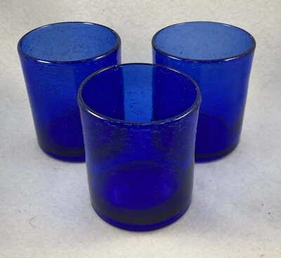 Juego de 3 gafas Artland Iris azul cobalto dobles de moda antigua de 4 pulgadas Foto 1 de 3