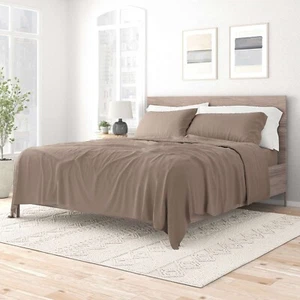 FULL SIZE - Taupe - 4 Piece Premium Bamboo Sheet Set, 1500 Ct, Soft, No Wrinkle - Picture 1 of 4