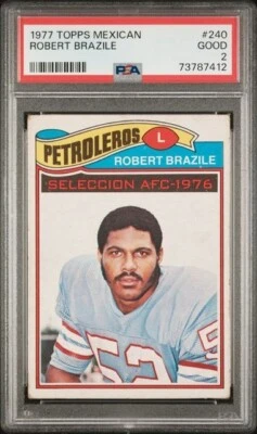 1977 Topps Mexican Robert Brazile #240 PSA 2 Houston Oilers - Image 1 of 2