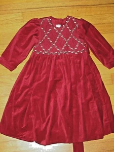 Vestido de terciopelo rojo ajustado Strasburg talla 4Y - Imagen 1 de 9
