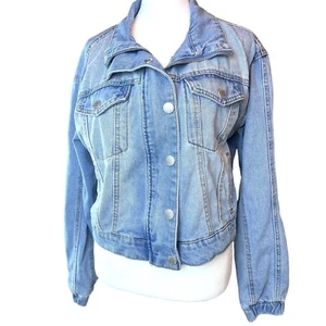 NWT CI SONO Blue Jean Coat Light Denim Women’s Bomber Jacket Small - Picture 1 of 14