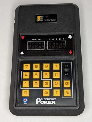 Juego de póquer portátil Entex Industries 1979 sorteo de 5 cartas funciona electrónicamente Foto 1 de 4