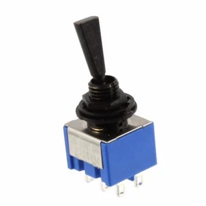 ON-ON 2-way DPDT Mini Toggle Switch w/ Flat Lever Guitar Bass JAPAN - BLACK - Picture 1 of 1