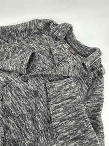 ZARA MAN Men's 100% Wool Long Studio Coat Charcoal Knit - Size LARGE - Picture 1 of 9