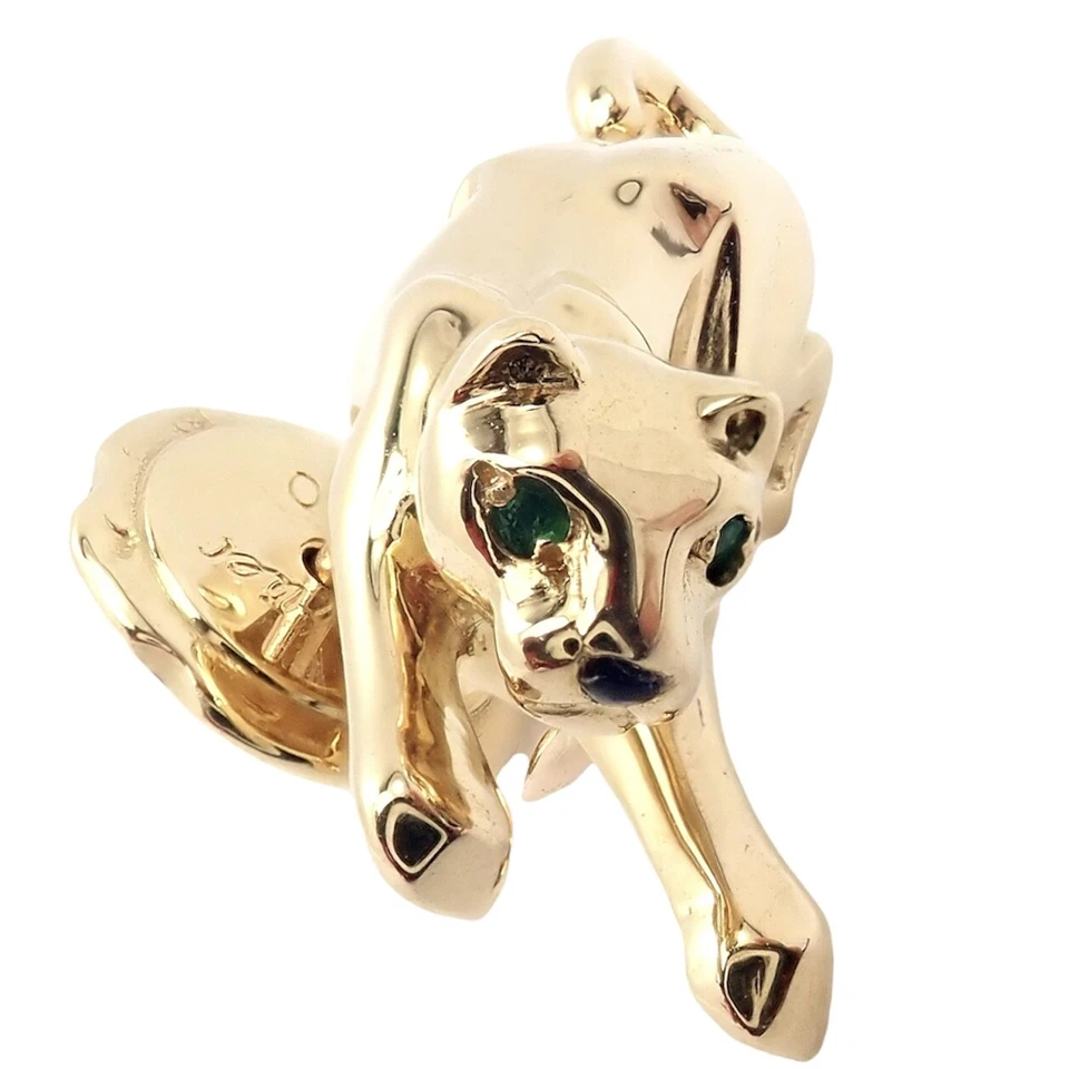 Подлинный! Заколка на лацкан из желтого золота 18 карат Cartier Panthere - Изображение 1 из 4