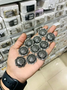 10 piezas Conchos de plata estilo occidental sólido zinc metal conchos cuero artesanía - Imagen 1 de 7