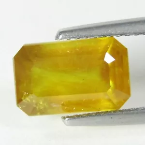 4.22Cts Excellent Genuine Natural Yellow Sapphire Emerald Cut Loose Gem Ref VDO - Picture 1 of 4