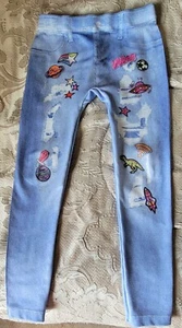 The Children's Place Girl's Light Blue Jeggings With Designs Size S (5/6) - Picture 1 of 7