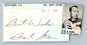 Bart Starr HOF AUTO Signed 3x5 Index Card Autograph Signature - Picture 1 of 2