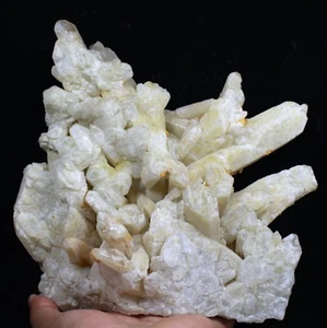 4.64 lb Natural Quartz Crystal Cluster&Orange calcite Stone Mineral Specimen - Picture 1 of 6