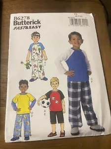 Butterick Muster B6278 Jungen EZ Pyjama Pullover Oberteil & Pull-On Shorts & Hose 6-8 - Bild 1 von 3