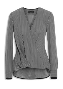 Camicia RAG & BONE Victor effetto avvolgente in crepe de chine di seta a righe prezzo consigliato £290 (28) - Foto 1 di 9