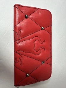 Disney Maleficent Wallet Red Black Embroidered - Picture 1 of 13