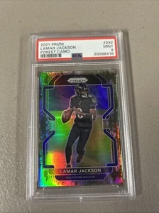 2021 Panini Prizm Lamar Jackson #18 Forest Camo 8/15 PSA 9 Ravens JERSEY MATCH - Picture 1 of 2