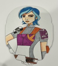 2023 Topps Finest Star Wars Sabine Wren Shaped Sketch card by Roy Cover