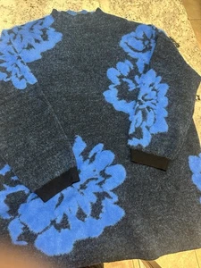 2-teiliges Anthropologie Oversize Pullover & Rock Set Größe Large blaues Motiv - Bild 1 von 17