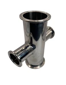 Labcradle Stainless Steel Sanitary TC Tri Clamp 4 way Adaptor. 2x 1.5” & 2x 2.5 - Picture 1 of 5