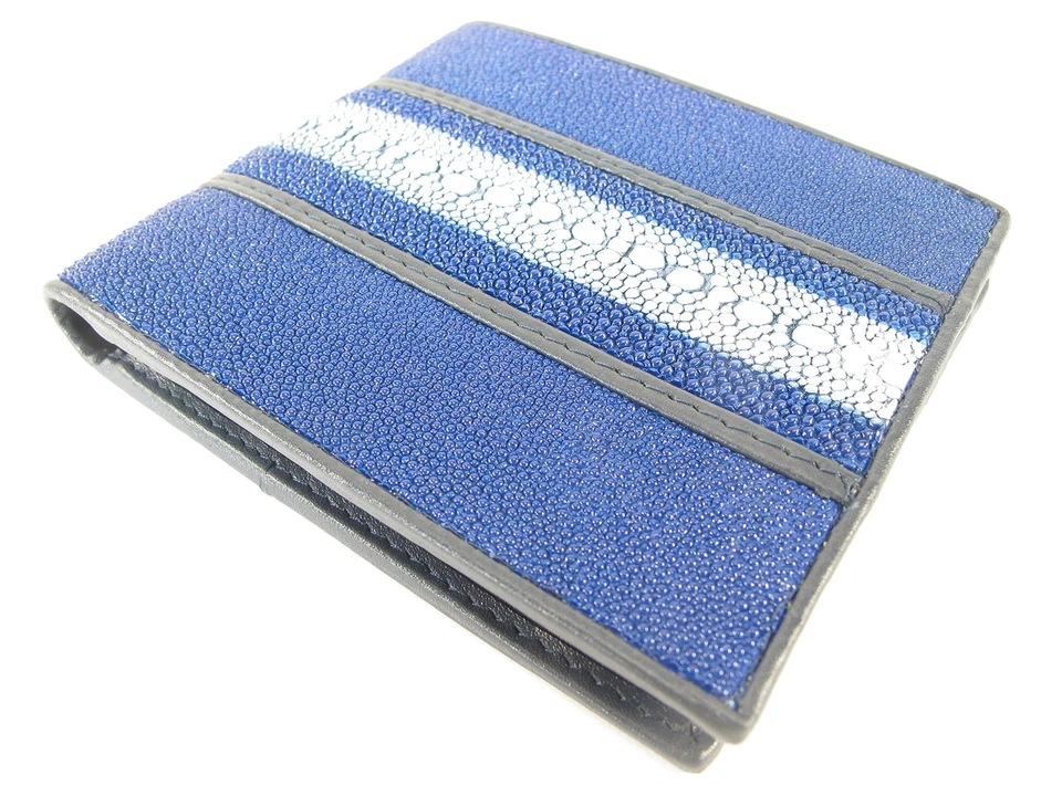 Pelgio Genuine Row Diamond Stingray Skin Leather Bifold Wallet