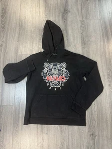 Kenzo Men's Cotton Tiger Embroided Graphic Original Hoodie in Black-Size Medium - Picture 1 of 7