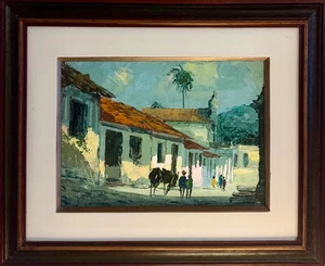 Pintura Original Firmada Pablo Matania Óleo sobre Lienzo Enmarcada 17” x 20” ¡HERMOSA! - Imagen 1 de 10