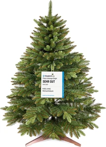 Albero di Natale Artificiale Premium 90 cm con Supporto in Legno Fedele alla Natura  - Foto 1 di 17