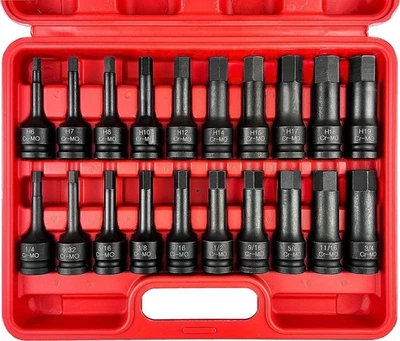 1/2" Drive Master Impact Hex Bit Set, 20 Piece Hex Driver Socket Set, Allen Bit - Image 1 of 4