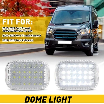 Para 2015-23 Ford Transit 150 250 350 HD Van Clear 24LED luz cúpula de carga EAA - Imagem 1 de 4