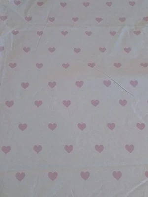 Sábana plana doble Pottery Barn Kids corazones morados blanca lavanda caprichosa Foto 1 de 4