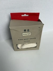 Hunter kids cable knit boot socks New Open Box Size XS - Cream White - Picture 1 of 5