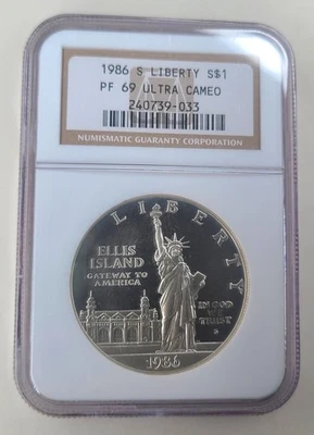 1986-S Statue of Liberty Commemorative Silver Dollar | NGC PF69 Ultra Cameo - Image 1 of 4