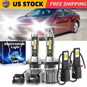 For Nissan Maxima 2000-2001 LED Headlight+ Fog Light Bulbs Kit Combo White - Picture 1 of 15