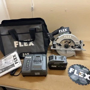 Flex 24 V bürstenlos kabellos 7-1/4" hinterer Griff Kreissäge Kit FX2141R-1J - Bild 1 von 15